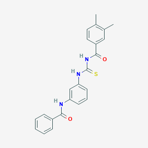 molecular formula C23H21N3O2S B410090 N-[3-({[(3,4-dimethylbenzoyl)amino]carbothioyl}amino)phenyl]benzamide 