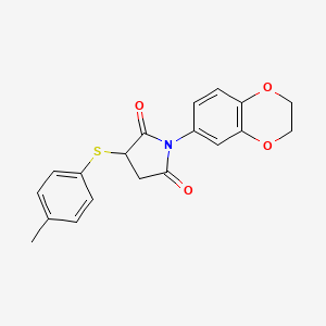 1-(2,3-Dihydro-1,4-benzodioxin-6-yl)-3-[(4-methylphenyl)sulfanyl]pyrrolidine-2,5-dione