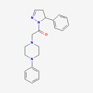 molecular formula C21H24N4O B4100902 1-[2-oxo-2-(5-phenyl-4,5-dihydro-1H-pyrazol-1-yl)ethyl]-4-phenylpiperazine 