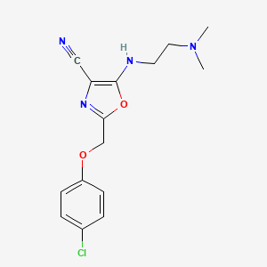 molecular formula C15H17ClN4O2 B4100910 2-[(4-chlorophenoxy)methyl]-5-{[2-(dimethylamino)ethyl]amino}-1,3-oxazole-4-carbonitrile 