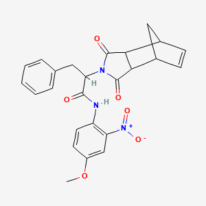 2-(1,3-dioxo-1,3,3a,4,7,7a-hexahydro-2H-4,7-methanoisoindol-2-yl)-N-(4-methoxy-2-nitrophenyl)-3-phenylpropanamide