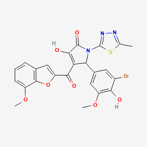 molecular formula C24H18BrN3O7S B4100929 5-(3-bromo-4-hydroxy-5-methoxyphenyl)-3-hydroxy-4-[(7-methoxy-1-benzofuran-2-yl)carbonyl]-1-(5-methyl-1,3,4-thiadiazol-2-yl)-1,5-dihydro-2H-pyrrol-2-one 