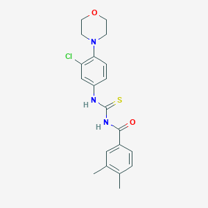molecular formula C20H22ClN3O2S B410093 N-[3-chloro-4-(4-morpholinyl)phenyl]-N'-(3,4-dimethylbenzoyl)thiourea 