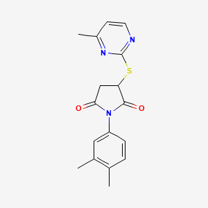 1-(3,4-Dimethylphenyl)-3-[(4-methylpyrimidin-2-yl)sulfanyl]pyrrolidine-2,5-dione