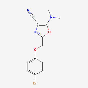 molecular formula C13H12BrN3O2 B4100966 2-((4-bromophenoxy)methyl)-5-(dimethylamino)oxazole-4-carbonitrile 