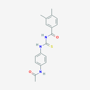 molecular formula C18H19N3O2S B410097 N-{[4-(acetylamino)phenyl]carbamothioyl}-3,4-dimethylbenzamide 