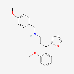 molecular formula C22H25NO3 B4101004 3-(2-furyl)-N-(4-methoxybenzyl)-3-(2-methoxyphenyl)-1-propanamine 