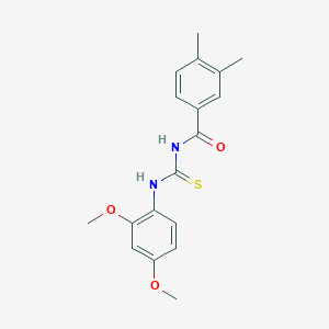 molecular formula C18H20N2O3S B410106 N-[(2,4-dimethoxyphenyl)carbamothioyl]-3,4-dimethylbenzamide 