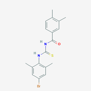 molecular formula C18H19BrN2OS B410108 N-[(4-bromo-2,6-dimethylphenyl)carbamothioyl]-3,4-dimethylbenzamide 