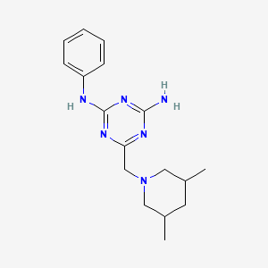 molecular formula C17H24N6 B4101080 6-(3,5-Dimethyl-piperidin-1-ylmethyl)-N-phenyl-[1,3,5]triazine-2,4-diamine 