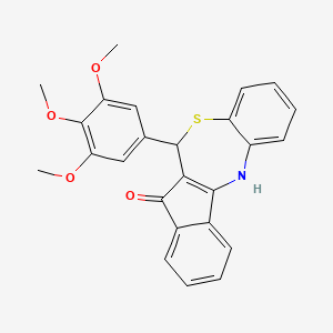 molecular formula C25H21NO4S B4101096 6-(3,4,5-trimethoxyphenyl)-6,12-dihydro-5H-benzo[b]indeno[1,2-e][1,4]thiazepin-5-one 