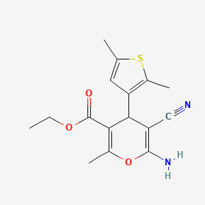 ethyl 6-amino-5-cyano-4-(2,5-dimethyl-3-thienyl)-2-methyl-4H-pyran-3-carboxylate