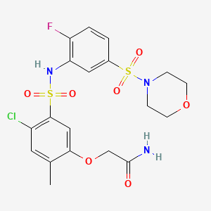 2-[4-chloro-5-({[2-fluoro-5-(4-morpholinylsulfonyl)phenyl]amino}sulfonyl)-2-methylphenoxy]acetamide