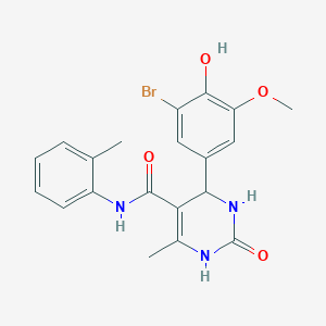 4-(3-bromo-4-hydroxy-5-methoxyphenyl)-6-methyl-N-(2-methylphenyl)-2-oxo-1,2,3,4-tetrahydro-5-pyrimidinecarboxamide