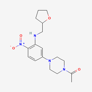 5-(4-acetyl-1-piperazinyl)-2-nitro-N-(tetrahydro-2-furanylmethyl)aniline