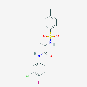 N-(3-chloro-4-fluorophenyl)-2-[(4-methylphenyl)sulfonylamino]propanamide