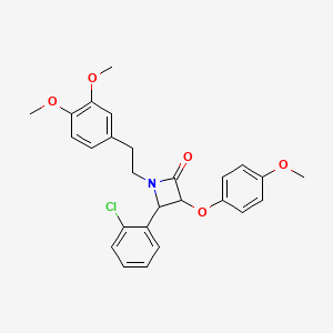 4-(2-Chlorophenyl)-1-[2-(3,4-dimethoxyphenyl)ethyl]-3-(4-methoxyphenoxy)azetidin-2-one