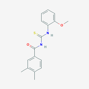 molecular formula C17H18N2O2S B410113 N-[(2-methoxyphenyl)carbamothioyl]-3,4-dimethylbenzamide 