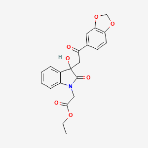 ethyl {3-[2-(1,3-benzodioxol-5-yl)-2-oxoethyl]-3-hydroxy-2-oxo-2,3-dihydro-1H-indol-1-yl}acetate