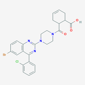 molecular formula C26H24BrClN4O3 B4101172 6-({4-[6-bromo-4-(2-chlorophenyl)-2-quinazolinyl]-1-piperazinyl}carbonyl)-3-cyclohexene-1-carboxylic acid 