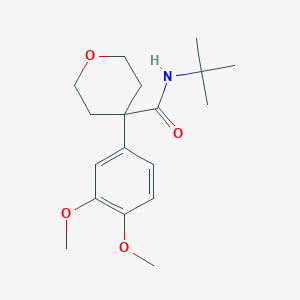 N-(tert-butyl)-4-(3,4-dimethoxyphenyl)tetrahydro-2H-pyran-4-carboxamide