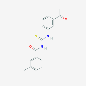 molecular formula C18H18N2O2S B410121 N-[(3-acetylphenyl)carbamothioyl]-3,4-dimethylbenzamide 