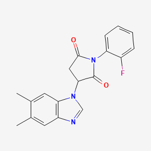 3-(5,6-dimethyl-1H-benzimidazol-1-yl)-1-(2-fluorophenyl)-2,5-pyrrolidinedione