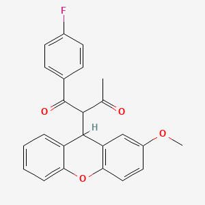 1-(4-fluorophenyl)-2-(2-methoxy-9H-xanthen-9-yl)-1,3-butanedione