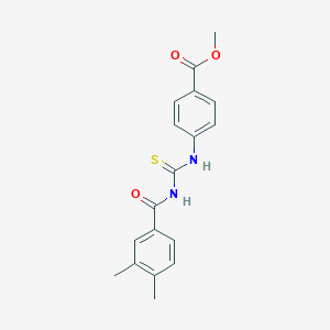 molecular formula C18H18N2O3S B410128 Methyl 4-({[(3,4-dimethylphenyl)carbonyl]carbamothioyl}amino)benzoate 