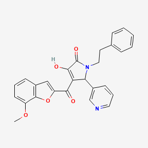 3-hydroxy-4-(7-methoxy-1-benzofuran-2-carbonyl)-1-(2-phenylethyl)-5-(pyridin-3-yl)-2,5-dihydro-1H-pyrrol-2-one