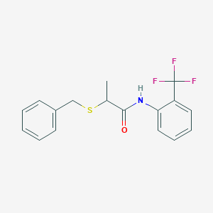 molecular formula C17H16F3NOS B4101293 2-(benzylthio)-N-[2-(trifluoromethyl)phenyl]propanamide 