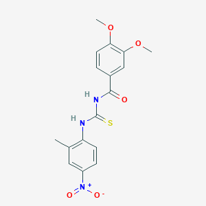 molecular formula C17H17N3O5S B410130 3,4-dimethoxy-N-[(2-methyl-4-nitrophenyl)carbamothioyl]benzamide 