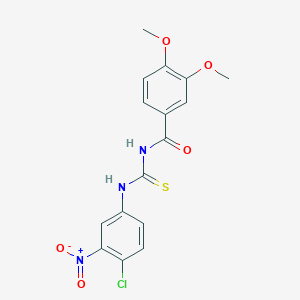 molecular formula C16H14ClN3O5S B410131 N-[(4-chloro-3-nitrophenyl)carbamothioyl]-3,4-dimethoxybenzamide 