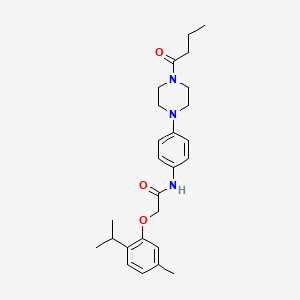 N-[4-(4-butyryl-1-piperazinyl)phenyl]-2-(2-isopropyl-5-methylphenoxy)acetamide