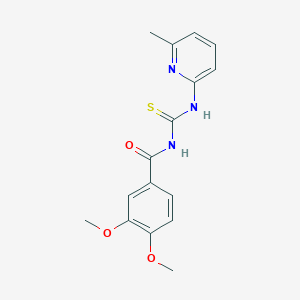 molecular formula C16H17N3O3S B410132 3,4-dimethoxy-N-[(6-methylpyridin-2-yl)carbamothioyl]benzamide CAS No. 335213-55-3