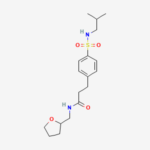 molecular formula C18H28N2O4S B4101334 3-{4-[(isobutylamino)sulfonyl]phenyl}-N-(tetrahydro-2-furanylmethyl)propanamide 