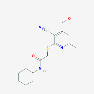 2-{[3-cyano-4-(methoxymethyl)-6-methyl-2-pyridinyl]thio}-N-(2-methylcyclohexyl)acetamide