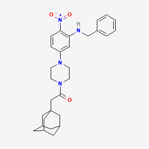 molecular formula C29H36N4O3 B4101355 5-[4-(1-adamantylacetyl)-1-piperazinyl]-N-benzyl-2-nitroaniline 