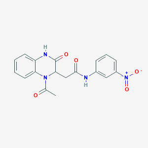 2-(1-acetyl-3-oxo-1,2,3,4-tetrahydro-2-quinoxalinyl)-N-(3-nitrophenyl)acetamide