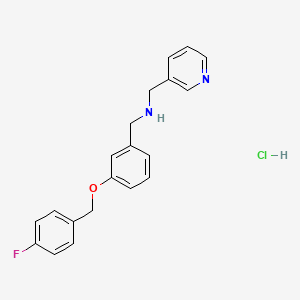 1-[3-[(4-fluorophenyl)methoxy]phenyl]-N-(pyridin-3-ylmethyl)methanamine;hydrochloride