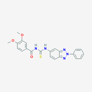 molecular formula C22H19N5O3S B410137 3,4-dimethoxy-N-[(2-phenyl-2H-benzotriazol-5-yl)carbamothioyl]benzamide CAS No. 335213-58-6