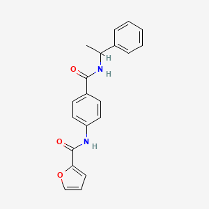 molecular formula C20H18N2O3 B4101372 N-(4-{[(1-phenylethyl)amino]carbonyl}phenyl)-2-furamide 