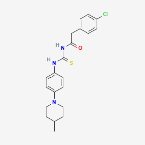 2-(4-chlorophenyl)-N-{[4-(4-methylpiperidin-1-yl)phenyl]carbamothioyl}acetamide