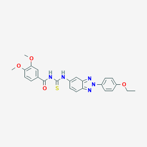 molecular formula C24H23N5O4S B410140 N-{[2-(4-ethoxyphenyl)-2H-benzotriazol-5-yl]carbamothioyl}-3,4-dimethoxybenzamide CAS No. 6409-18-3