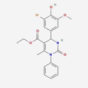 ethyl 4-(3-bromo-4-hydroxy-5-methoxyphenyl)-6-methyl-2-oxo-1-phenyl-1,2,3,4-tetrahydro-5-pyrimidinecarboxylate