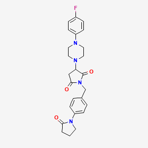 3-[4-(4-fluorophenyl)piperazin-1-yl]-1-{[4-(2-oxopyrrolidin-1-yl)phenyl]methyl}pyrrolidine-2,5-dione