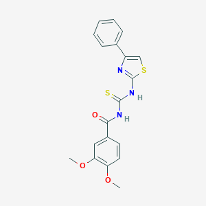 molecular formula C19H17N3O3S2 B410142 N-(3,4-dimethoxybenzoyl)-N'-(4-phenyl-1,3-thiazol-2-yl)thiourea 