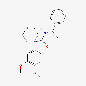 4-(3,4-dimethoxyphenyl)-N-(1-phenylethyl)oxane-4-carboxamide