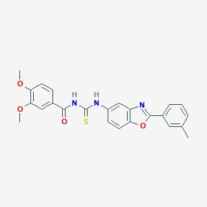 molecular formula C24H21N3O4S B410144 3,4-dimethoxy-N-{[2-(3-methylphenyl)-1,3-benzoxazol-5-yl]carbamothioyl}benzamide 