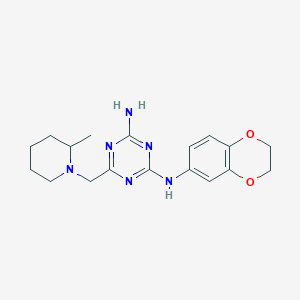 N-(2,3-dihydro-1,4-benzodioxin-6-yl)-6-[(2-methyl-1-piperidinyl)methyl]-1,3,5-triazine-2,4-diamine